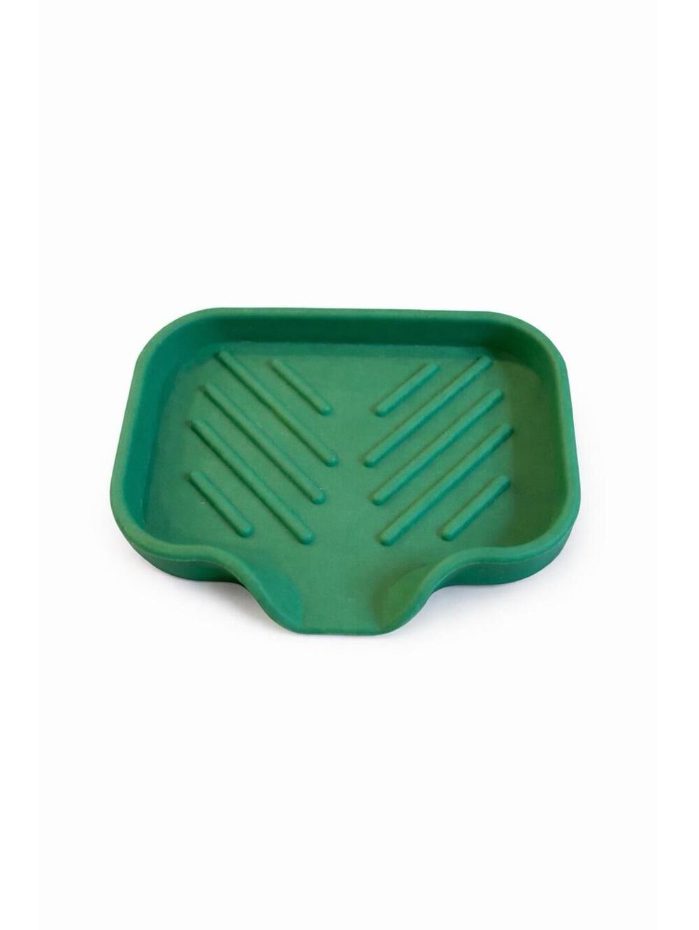 Silicone Spoon Rest Green 5x4 in Heat Resistant Kitchen Utensil Holder New